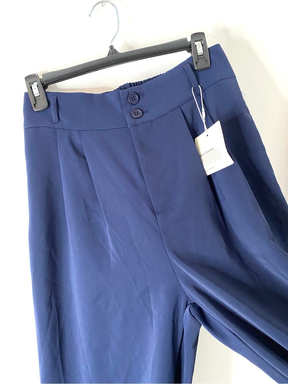Halara NWT Navy Wide Leg Dress Pants High Rise Stretch Pull On Trouser - Picture 3 of 6